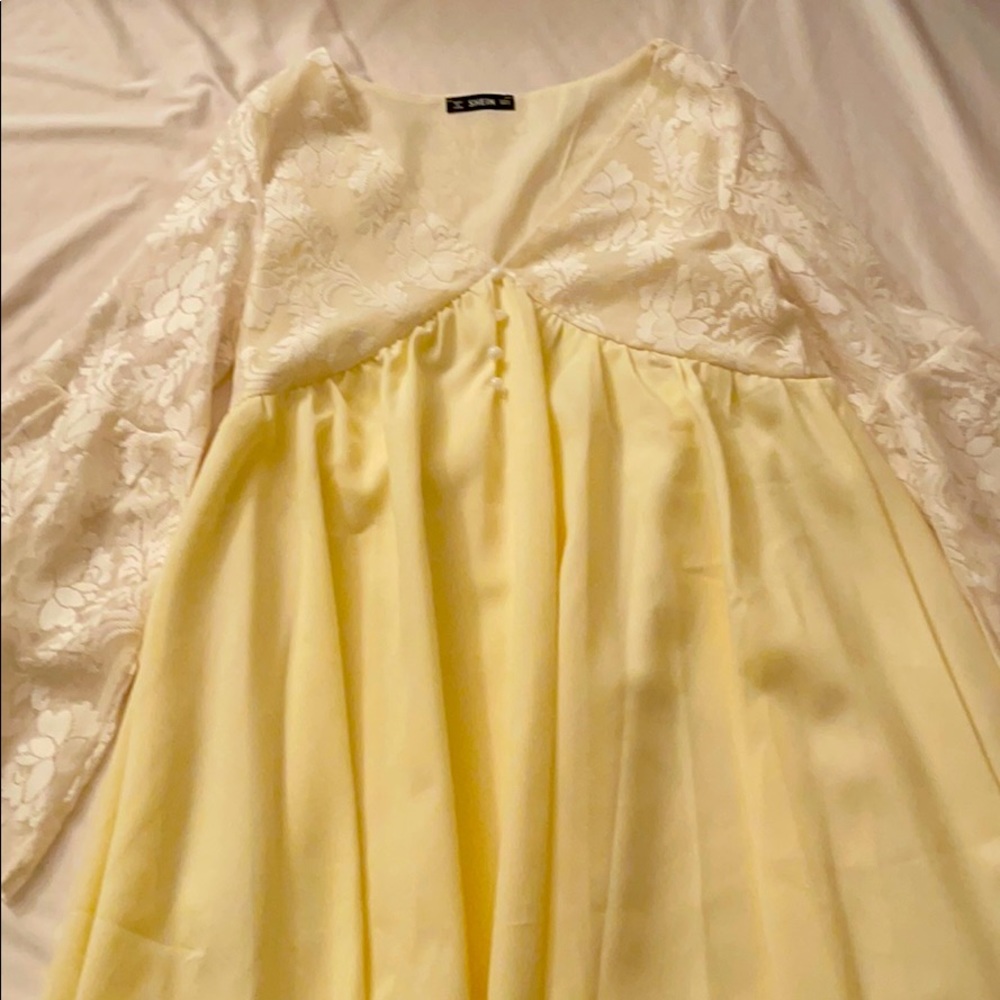 White and yellow beautiful dress